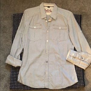 buffalo button down pin stripe shirt